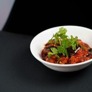 Delicious Indian Hyderabadi Eggplant Curry Bowl